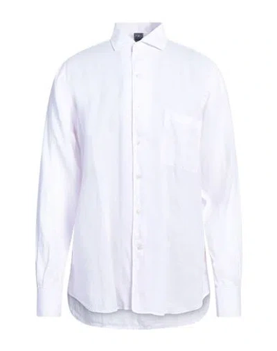 Fedeli Man Shirt Light Pink Size 17 Linen