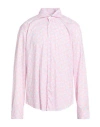 Fedeli Man Shirt Light Pink Size 17 ¾ Cotton, Elastane In Gray