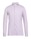 Fedeli Man Shirt Lilac Size 40 Cotton In Purple