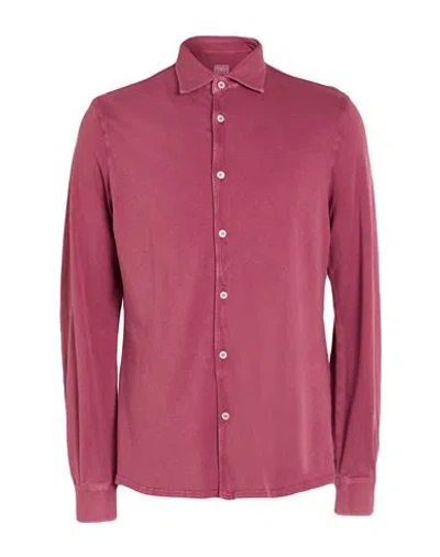 Fedeli Man Shirt Magenta Size 48 Cotton In Pink