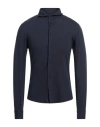Fedeli Man Shirt Midnight Blue Size 40 Cotton In Blue