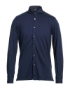 Fedeli Man Shirt Midnight Blue Size 40 Organic Cotton