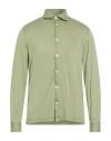 Fedeli Man Shirt Military Green Size 40 Organic Cotton