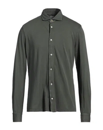 Fedeli Man Shirt Military Green Size 48 Cotton In Green