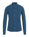 Fedeli Man Shirt Navy Blue Size 36 Cotton