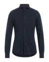 Fedeli Man Shirt Midnight Blue Size 40 Cotton In Navy Blue