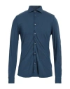 Fedeli Man Shirt Navy Blue Size 40 Cotton