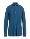 Fedeli Man Shirt Navy Blue Size 48 Cotton
