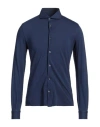 Fedeli Man Shirt Navy Size 50 Cotton In Blue