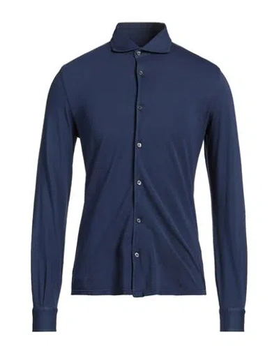 Fedeli Man Shirt Navy Size 50 Cotton