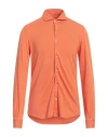 Fedeli Man Shirt Orange Size 38 Cotton
