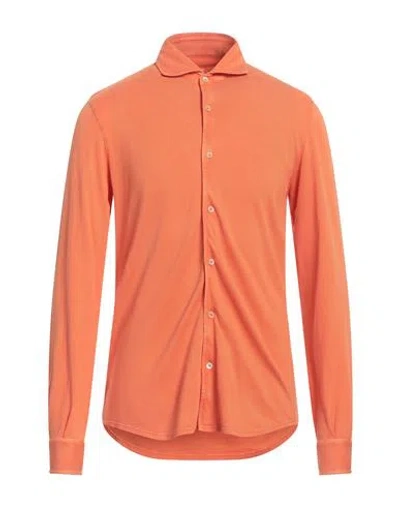 Fedeli Man Shirt Orange Size 38 Cotton