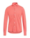 Fedeli Man Shirt Orange Size 44 Cotton