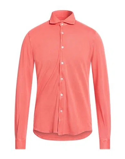 FEDELI FEDELI MAN SHIRT ORANGE SIZE 44 COTTON