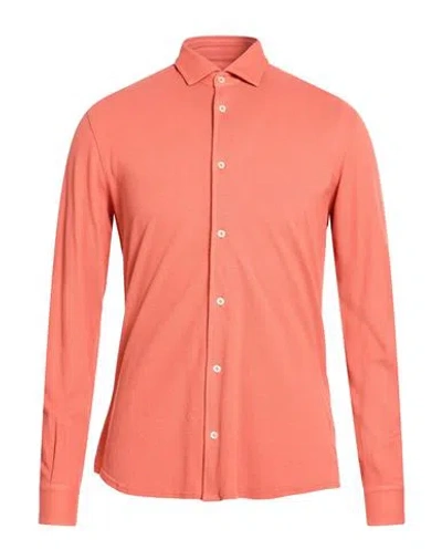 Fedeli Man Shirt Orange Size 44 Cotton
