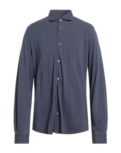 Fedeli Man Shirt Pastel Blue Size 48 Cotton