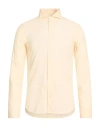 Fedeli Man Shirt Pastel Yellow Size 15 ½ Cotton, Elastane In Neutral