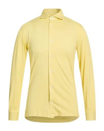 Fedeli Man Shirt Pastel Yellow Size 40 Cotton