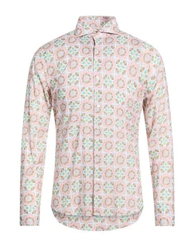 Fedeli Man Shirt Pink Size 15 ½ Cotton, Elastane