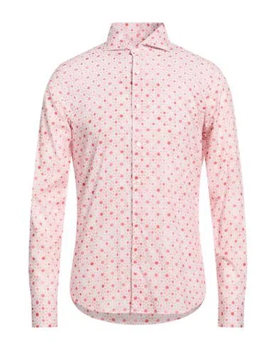 Fedeli Man Shirt Pink Size 15 ¾ Cotton, Elastane