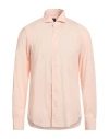 Fedeli Man Shirt Pink Size 16 Cotton, Elastane