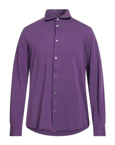 Fedeli Man Shirt Purple Size 50 Cotton