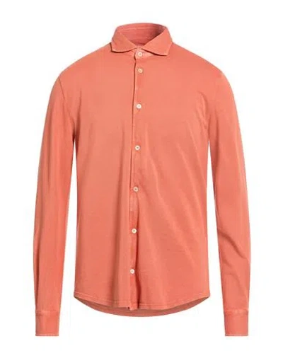 Fedeli Man Shirt Orange Size 38 Cotton