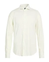Fedeli Man Shirt Sage Green Size 16 Cotton, Elastane In White