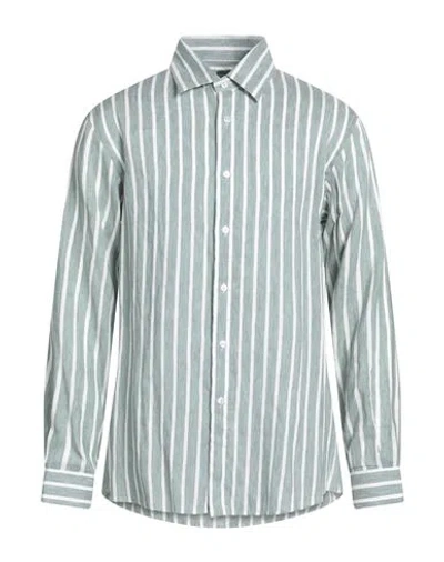 Fedeli Man Shirt Sage Green Size 17 ½ Linen, Lyocell