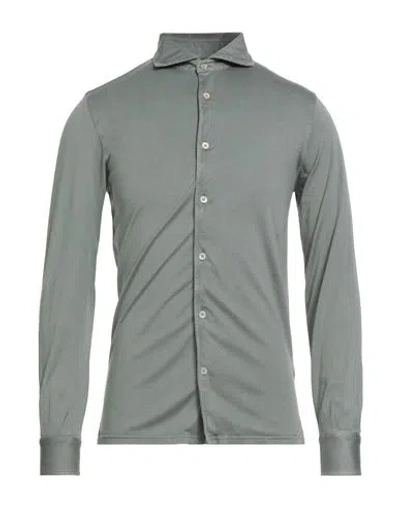 Fedeli Man Shirt Sage Green Size 36 Cotton