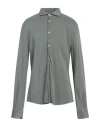 Fedeli Man Shirt Grey Size 52 Cotton In Sage Green