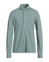 Fedeli Man Shirt Sage Green Size 50 Cotton
