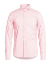 Fedeli Man Shirt Salmon Pink Size 15 ¾ Cotton, Elastane
