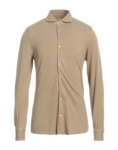 Fedeli Man Shirt Sand Size 38 Cotton In Beige