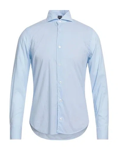 Fedeli Man Shirt Sky Blue Size 15 ¾ Cotton, Elastane