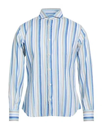 Fedeli Man Shirt Sky Blue Size 15 ½ Linen
