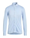 Fedeli Man Shirt Sky Blue Size 40 Cotton