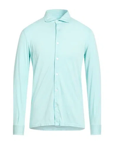Fedeli Man Shirt Sky Blue Size 40 Organic Cotton