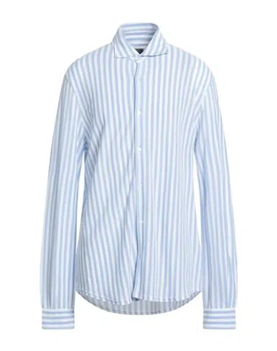 Fedeli Man Shirt Sky Blue Size 48 Cotton In Multi