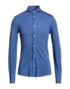 Fedeli Man Shirt Slate Blue Size 36 Organic Cotton