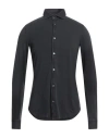 Fedeli Man Shirt Charcoal Size 36 Cotton In Grey