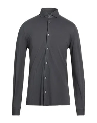 Fedeli Man Shirt Taupe Size 38 Cotton In Gray