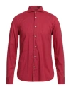 Fedeli Man Shirt Tomato Red Size 15 ¾ Cotton, Elastane