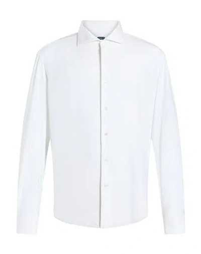 Fedeli Man Shirt White Size 16 ½ Cotton, Nylon, Elastane