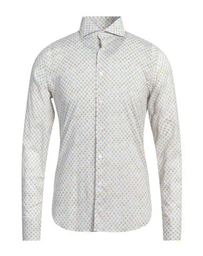 Fedeli Man Shirt Yellow Size 15 ¾ Cotton, Elastane In White