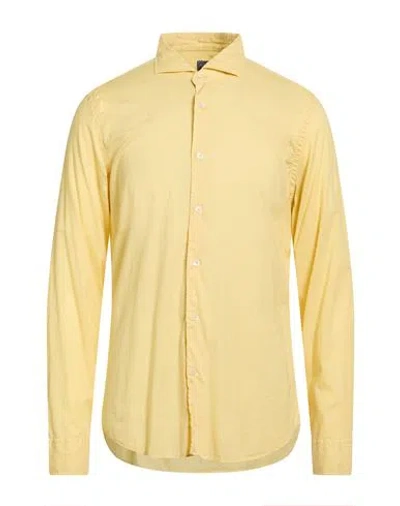 Fedeli Man Shirt Yellow Size 16 ½ Cotton, Elastane