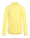 Fedeli Man Shirt Yellow Size 15 ½ Cotton, Elastane