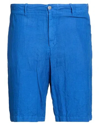 Fedeli Man Shorts & Bermuda Shorts Azure Size 46 Linen In Blue