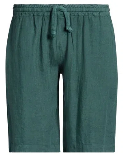 Fedeli Man Shorts & Bermuda Shorts Dark Green Size 3xl Linen