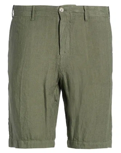 Fedeli Man Shorts & Bermuda Shorts Dark Green Size 42 Linen